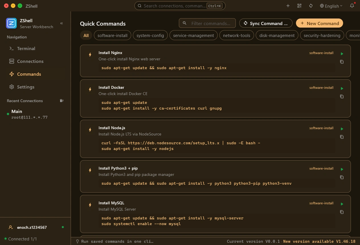 Command library
